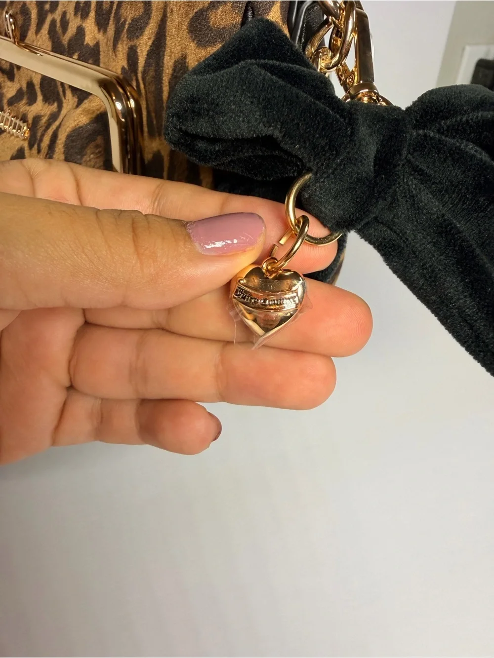 Juicy Couture Leopard-Print Shoulder Bag with Black Bow